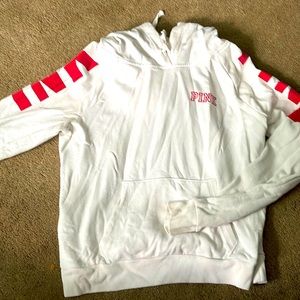Pink hoodie in good condition slight stain on the chest but hardly noticable